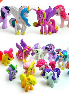 12pcs/lot Cute Little Horse Pvc Action Figures Toys for Chil