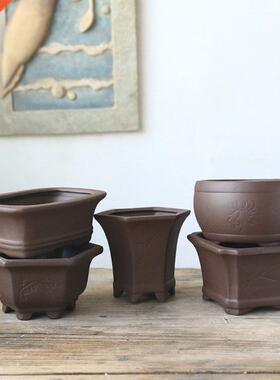 Black Pottery Earthen Burn Ceramic Crafts Flowerpot Plum Orc