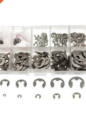 200PCS Silver M1.5-M10 E Clip Washer Assortment Kit Circlip