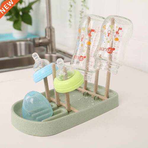 Non-toxic Baby Milk Bottle Drying Rack Wheat Straw Draining