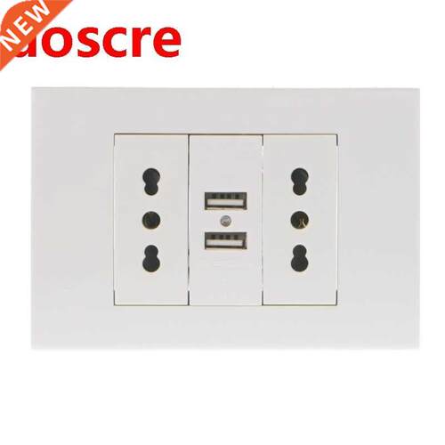 16A Wallu007FDouble Italian/Chile Plug Power Socket Adapter