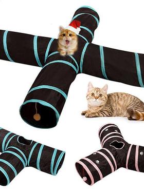 Foldable Pet  Tunnel Playground Toys Indoor 2/3/4 Holes P