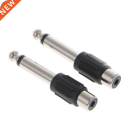 10 Pcs RCA Female Jack To 6.35mm 1/4