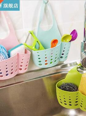 Kitchen Rack Faucet Hanging Sponge Drain Basket Adjustable S