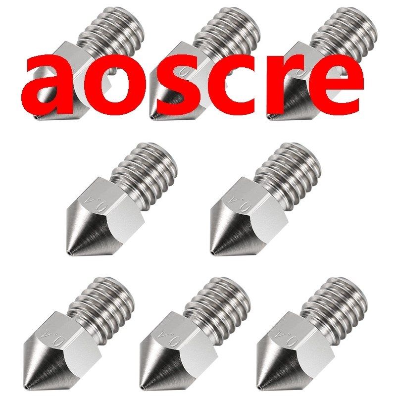 8Pack 0.4 mm 3D Printer Extruder M6 Stainless Steel Nozzle P
