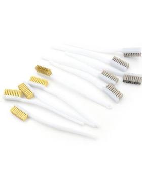 5 PCS 6.9-inch White Plaic Handle Brass Brile Wire Brush