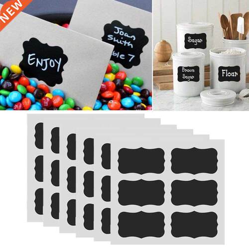 36pcs/ Black Blackboard Sticker Chalkboard Kitchen Spice Lab
