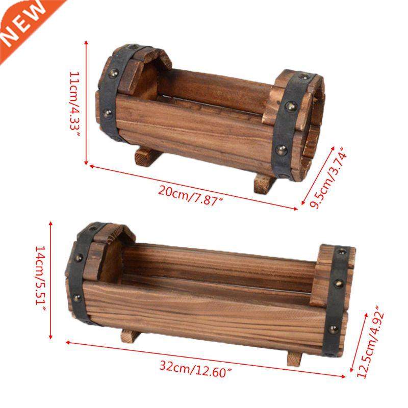 Carbonized Wooden Flower Pot Succulent Plant Potted Planter