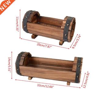 Carbonized Wooden Flower Pot Succulent Plant Potted Planter