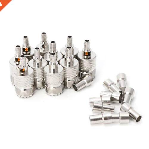 10 Sets/pack UHF Female Jack SO239 Crimp RF Connector Coaxia