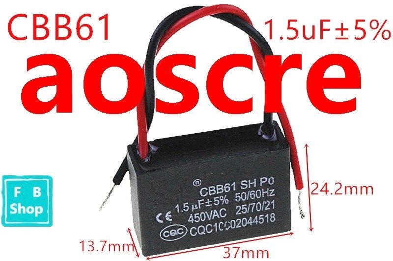 CBB61 1.5uF 450VAC starting capacitance AC Fan Capacitor CBB