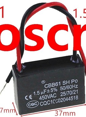 CBB61 1.5uF 450VAC starting capacitance AC Fan Capacitor CBB