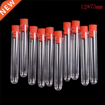 10Pcs/lot Clear Transparent Plastic Laboratory Test Tubes Wi