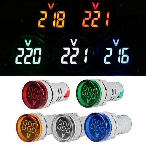 Round AC60-500V LED Digital Voltmeter  Mini Digital Voltm