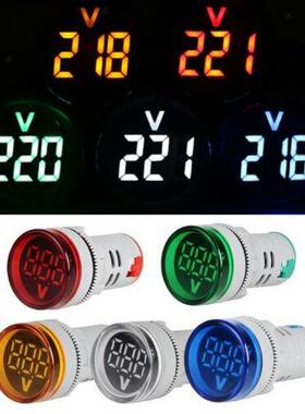 Round AC60-500V LED Digital Voltmeter  Mini Digital Voltm