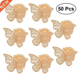 Butterfly Paper Napkin 50Pcs Bands Ring Wedding