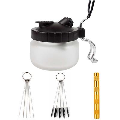 *Airbrush Cleaning Glass Pot With pcs/set Brush Stabilizer
