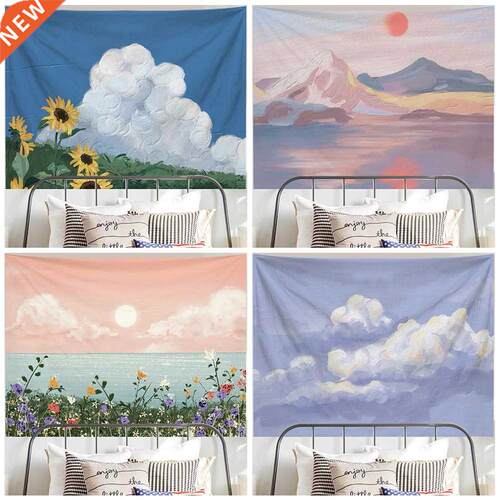 Oil Painting Tapestry Dorm Room Wall Decor View Hanging Deco