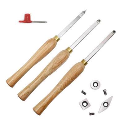 Carbide Woodturning Tool (3 Piece Set) Includes Diamond Shap