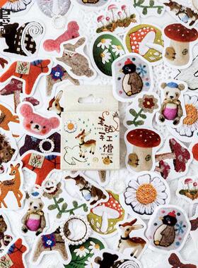 46Pcs/pack Cute Felt Handicraft Museum Decorative Sealing p