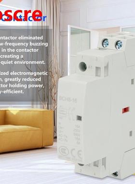 Contactor 2P 16A 220V/230V 2NO 50/60HZ Din Rail Household AC