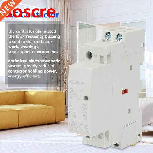 Contactor 2P 16A 220V/230V 2NO 50/60HZ Din Rail Household AC