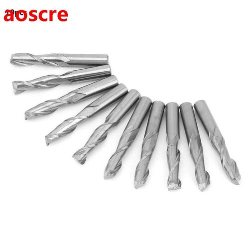 10pcs/Kit Tungsten Steel 2 Flute Flat End Milling Cutter Cut