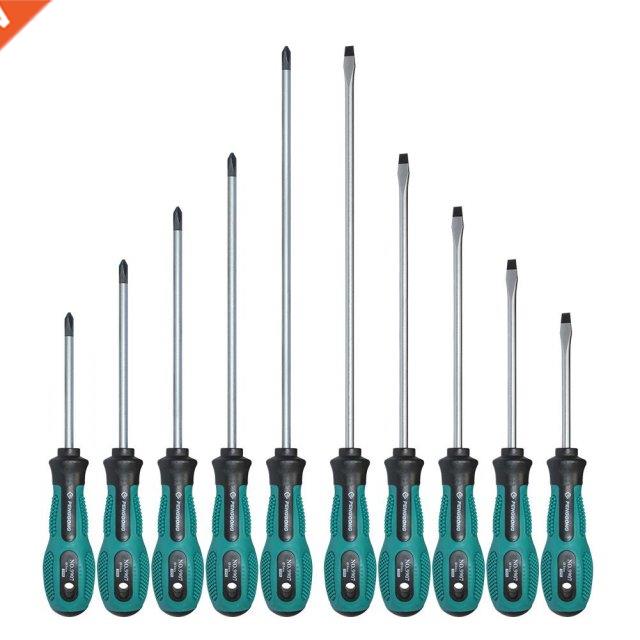 10pcs Screwdrivers Set 75-200mm PP Chromium Vanadium Alloy M