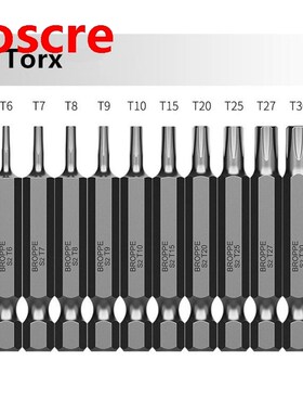 BROPPE 10Pcs Magnetic Torx Screwdriver Bits T5/T6/T7/T8/T9/T