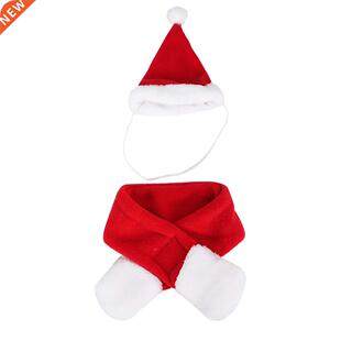 Festival New Year Costumes Dress Up Pet Neckerchief Hat Set