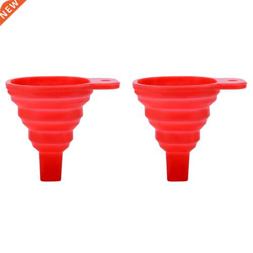 2pcs Small Foldable Collapsible Funnel Portable Soft Silicon