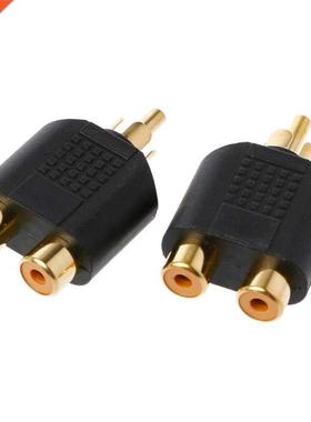 5Pcs Gold Plted RC 1 Mle To 2 Femle Y Splitter dptor C