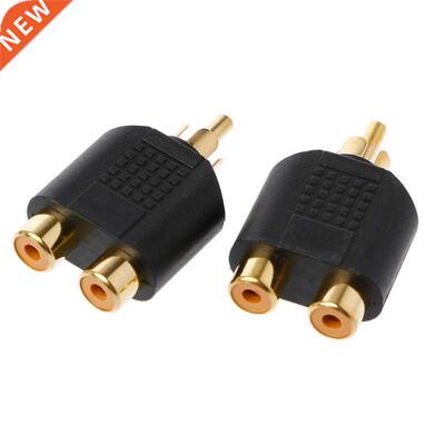 5Pcs Gold Plted RC 1 Mle To 2 Femle Y Splitter dptor C