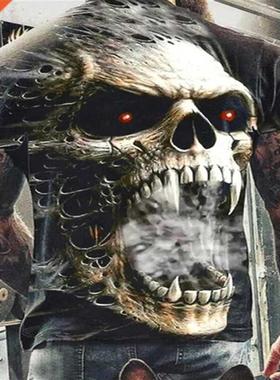 Fashion Summer Horror Skull D Printed Men	s T-Shirt Casua