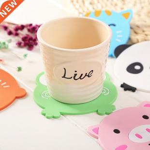 1Pcs Cartoon Animal Shape Silicone Coaster Coffee Table Cup