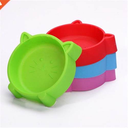 New 1Pc Cat Shape Pet Dog Bowl Plastic Travel Cat Dog Bowls
