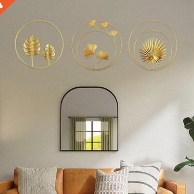 3D Iron Wall Decor Gold Ginkgo Maple Monstera Leaf Wall Deco