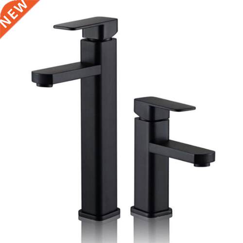 Bathroom Black Paint Square Basin Faucet Single Handle Washb