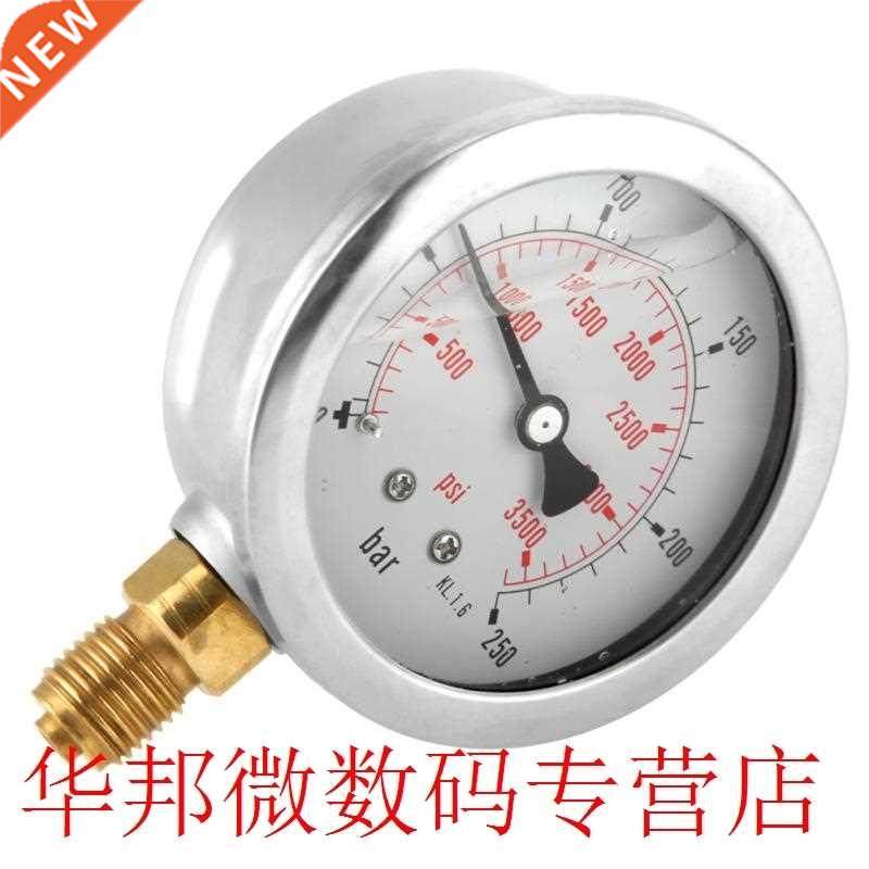 G1/4 6mm Dial Hydraulic Pressure Gauge 0-250Bar 0- 750PSI
