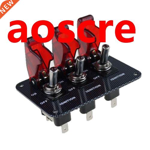 12v Red LED Safety Cover Aircraft Toggle Switch Carbon Fiber