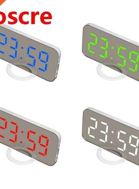 LED Alarm Clock with Dual USB Charging Port Snooze Mirror Cl