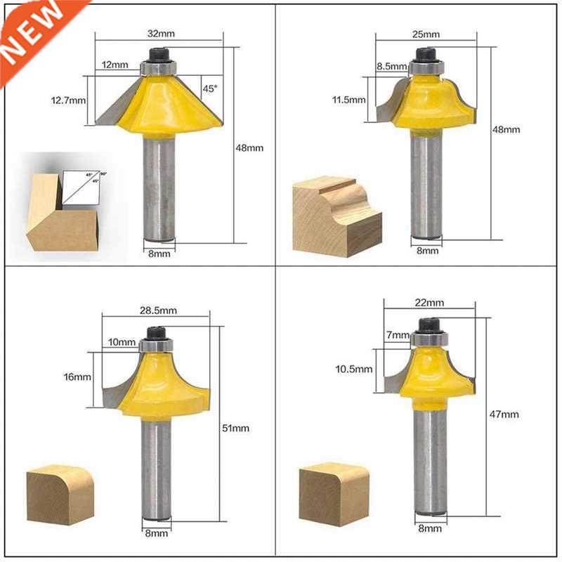 12 Pieces of Carbide Milling Cutter Set 8mm Shank Woodworkin