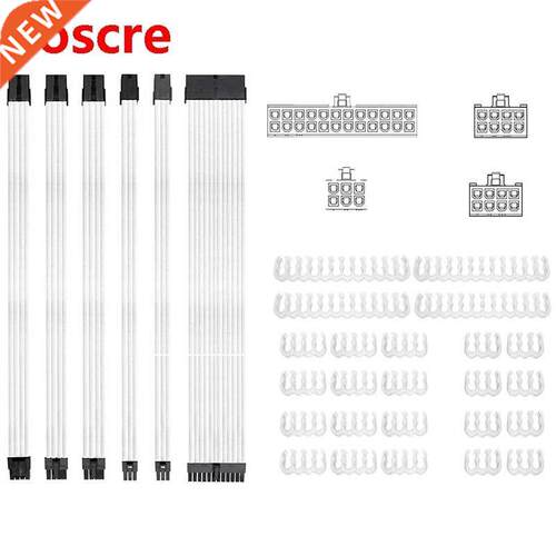 Braided ATX Sleeved Cable Extension Kit for Power Supply Cab