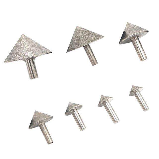 Electroplated Diamond 20-50mm Cone Chamfer Grinding Head Sto