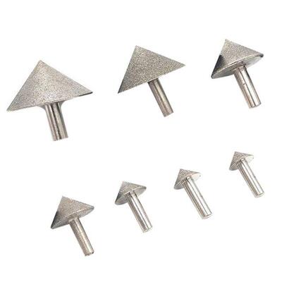 Electroplated Diamond 20-50mm Cone Chamfer Grinding Head Sto