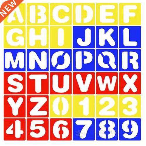 Alphabet Letter Number Stencil Set Painting Drawing Template