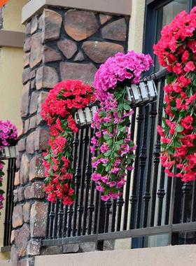 Artificial Flower Hanging Basket Violet Fake Flower Decorati