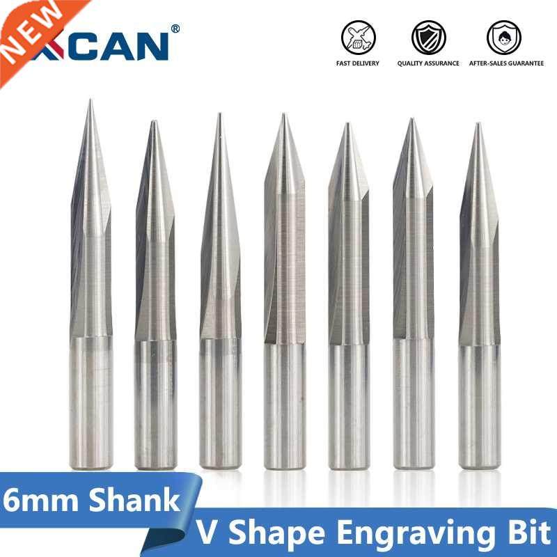CNC Carving Bit 1pc 6mm Shank 15/20/25/30 Degrees V Shape En