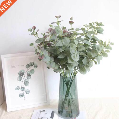 Artificial Leaves Branch Retro Green Silk Eucalyptus Leaf fo