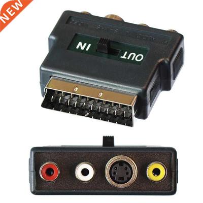 Dual Scart Scart Male Plug to AV /S Video Phono Female AV T